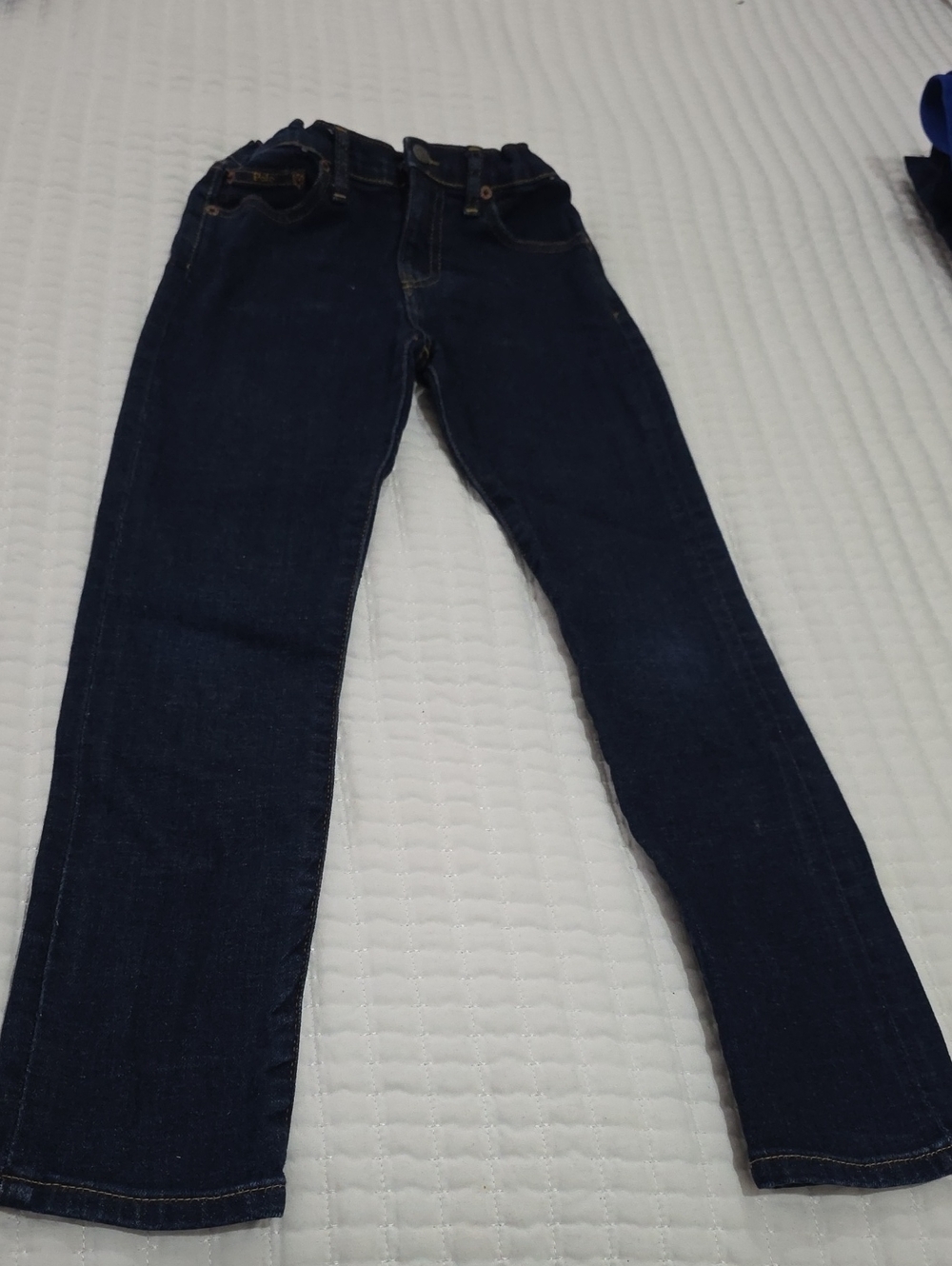 Ralph Lauren Polo Navy Denim Jeans with Gold Stitching
